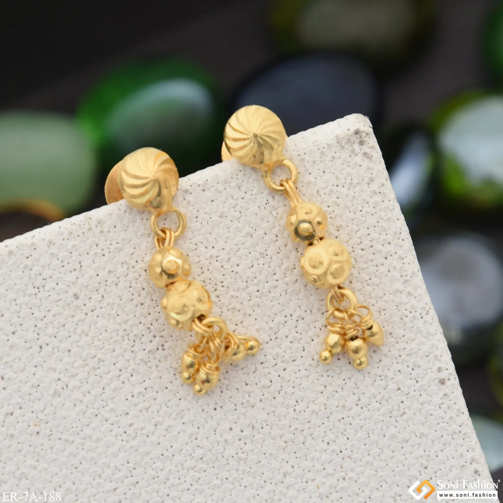 1 Gram Gold Plated Chic Design New Style Earrings for Ladies - Style A188