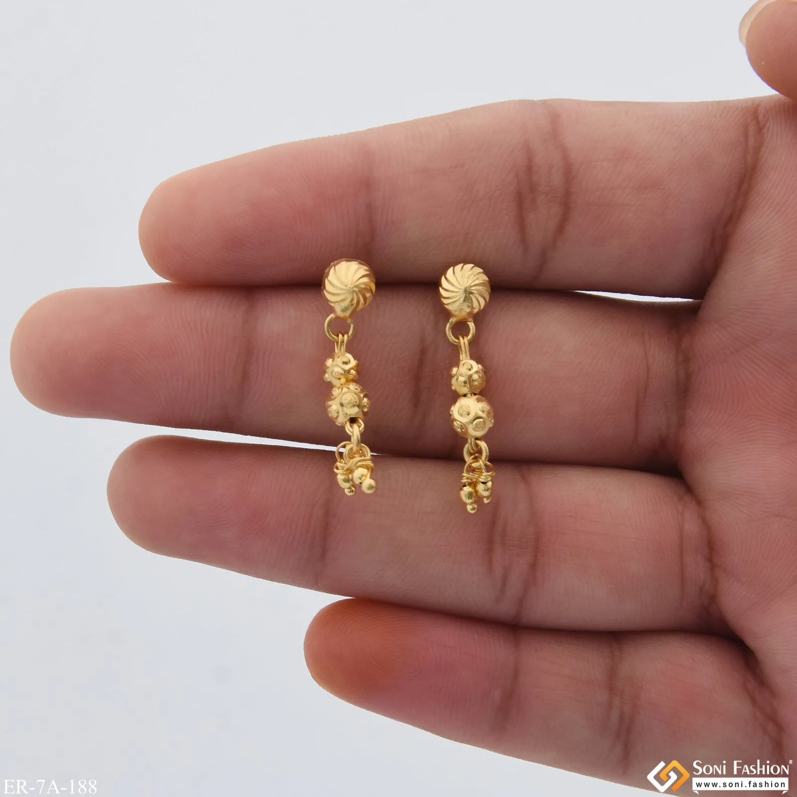 1 Gram Gold Plated Chic Design New Style Earrings for Ladies - Style A188