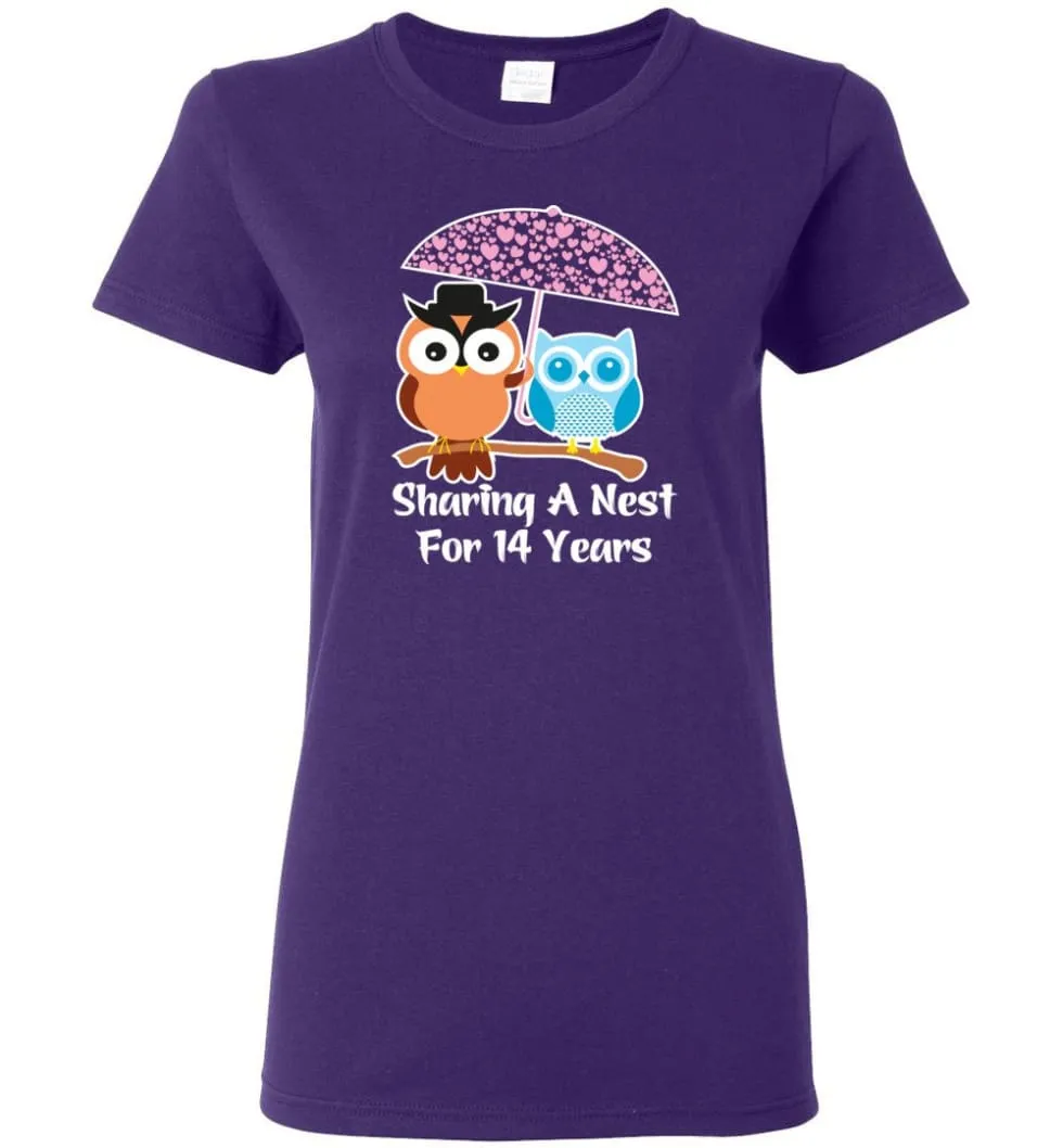 14 Years Wedding Anniversary Gifts Valentine's Day Women Tee