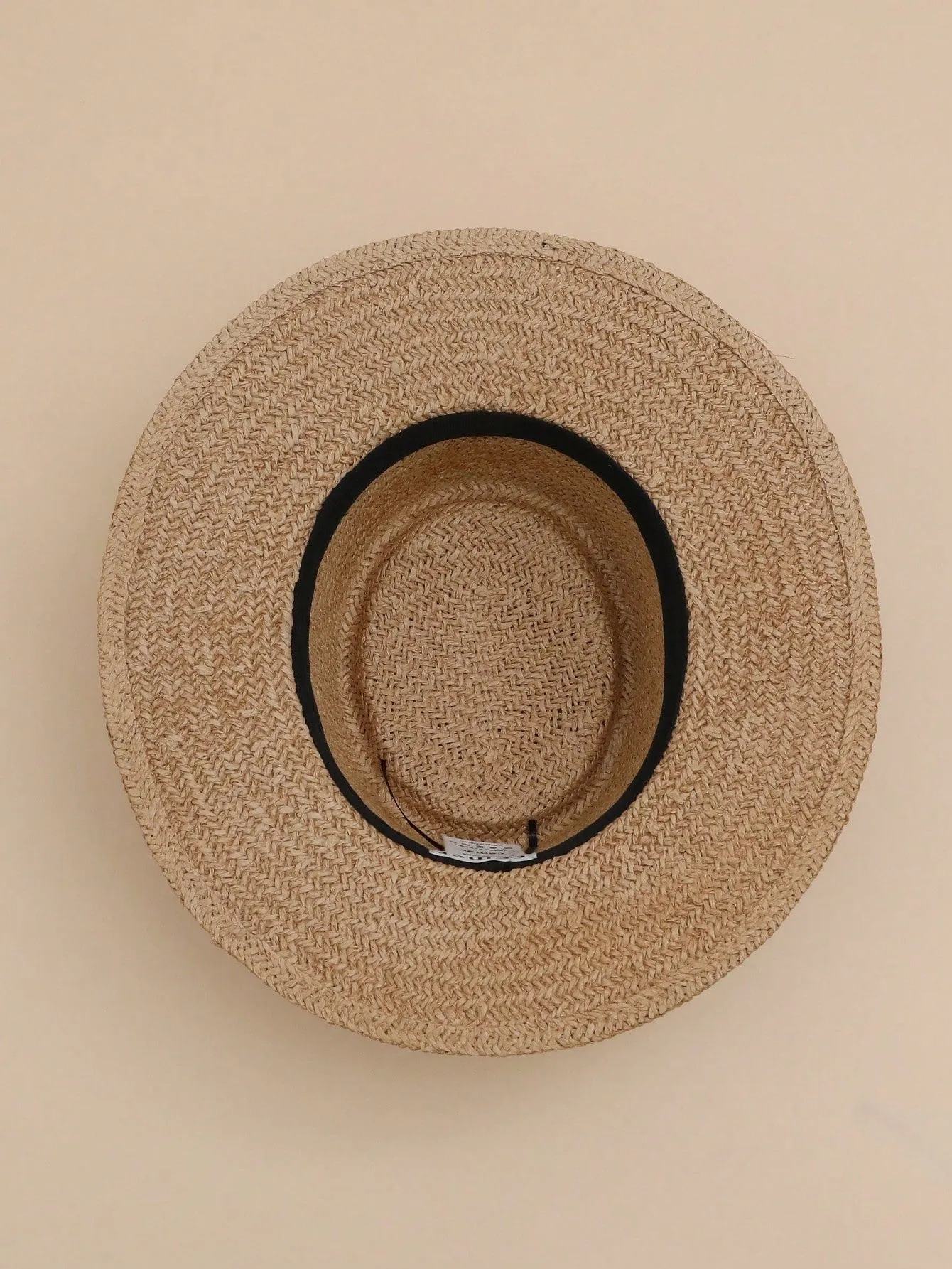 1pc Women Belt Decor Boho Style Straw Hat