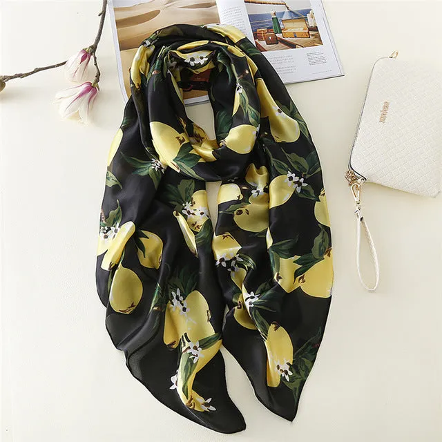 2017 luxury brand Women Silk scarf Beach Shawl and Echarpe Luxurious Wrap Designer scarves Plus Size female beach stole bandana