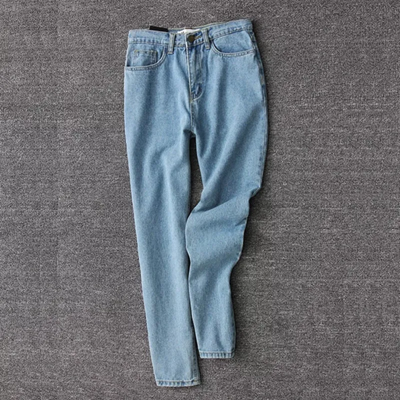 2022 Korean Style Women Pencil Denim Pants High Waist Jeans Woman Casual Vintage Jeans Boyfriend Mom