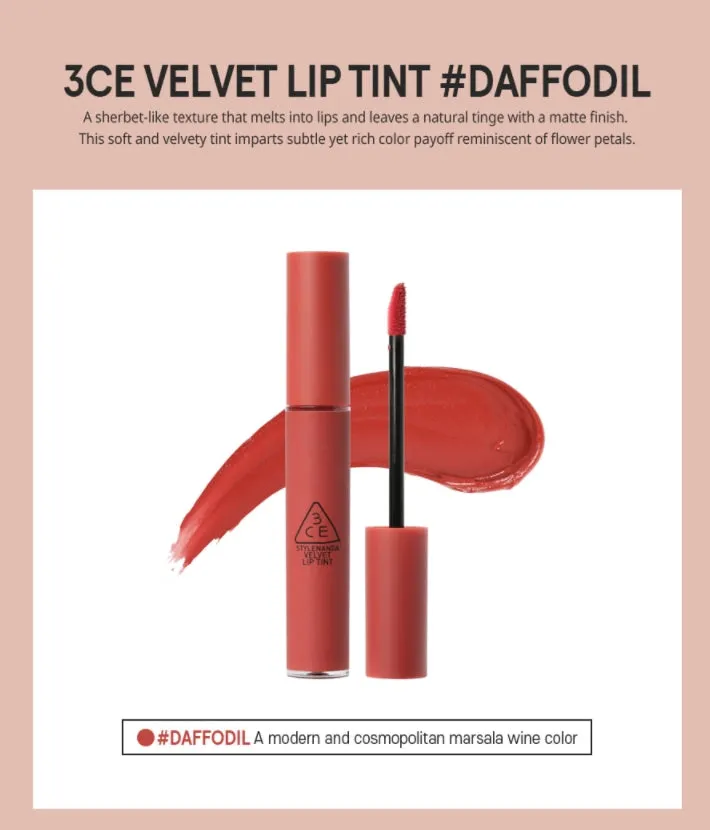 3CE Stylenanda Velvet Lip Tint DAFFODIL Beauty Cosmetics Womens Makeup