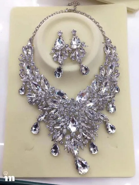 9 color women rhinestone pageant Jewelry sets