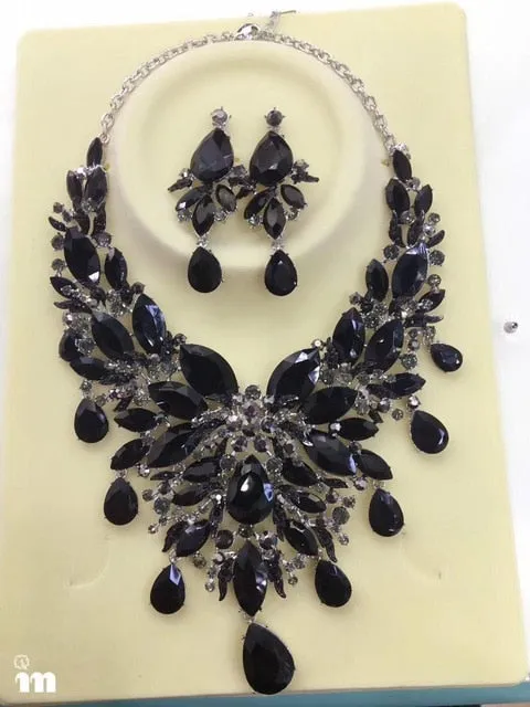 9 color women rhinestone pageant Jewelry sets