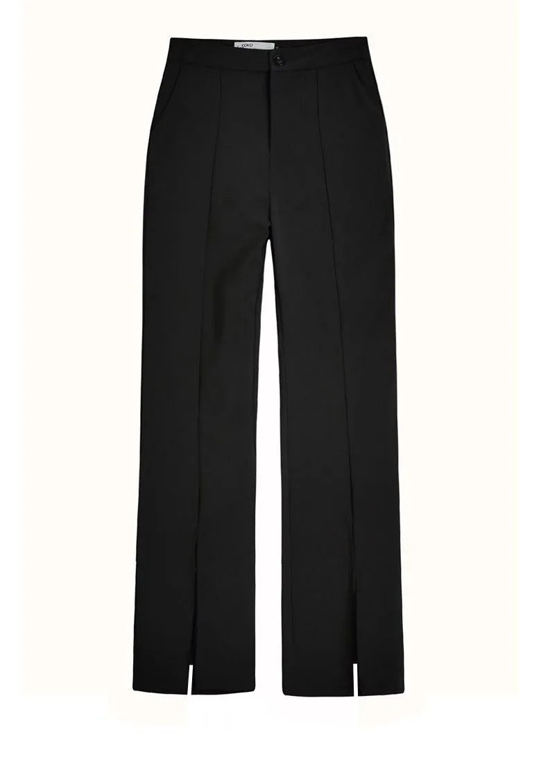 A Modern Breeze front slit black pants