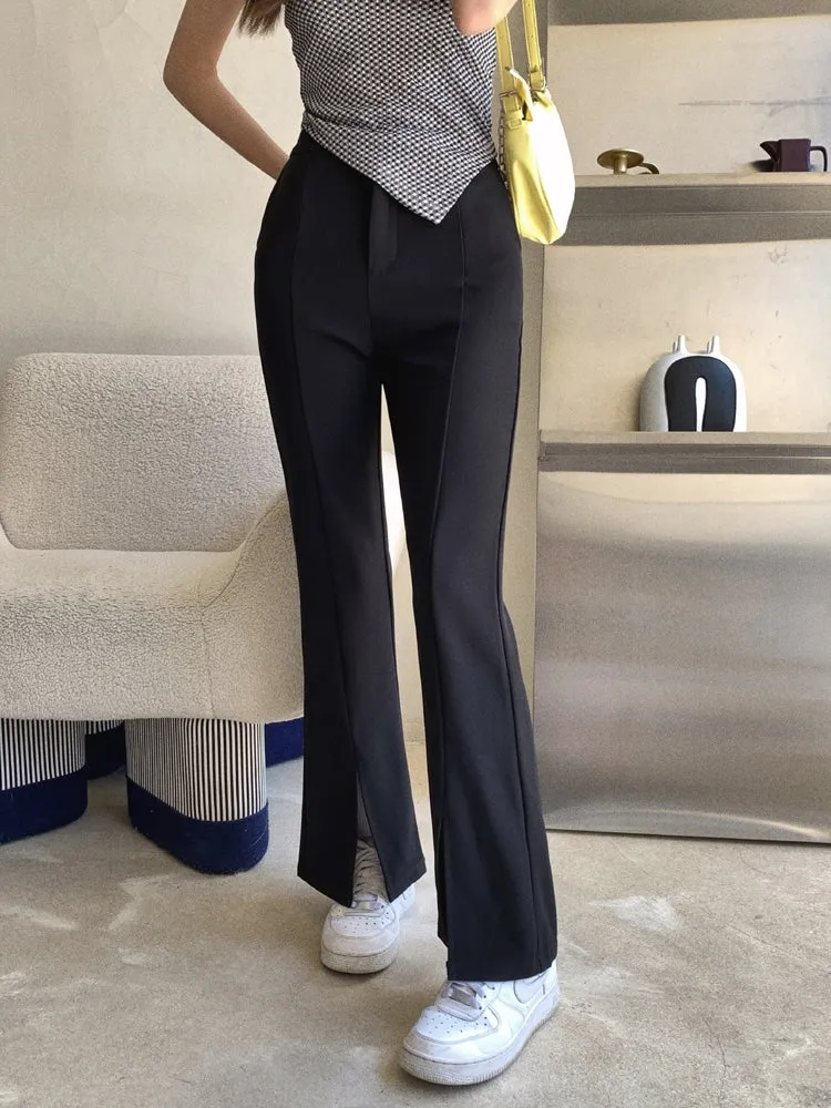 A Modern Breeze front slit black pants