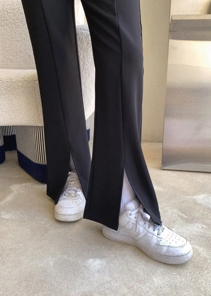 A Modern Breeze front slit black pants