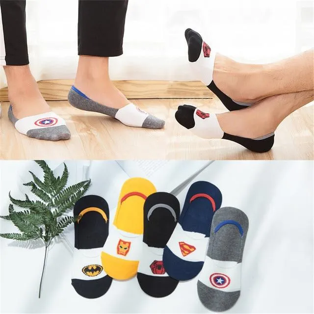 A Set of 5 Pairs Cute Harajuku Printed Low Ankle Summer Socks for Women