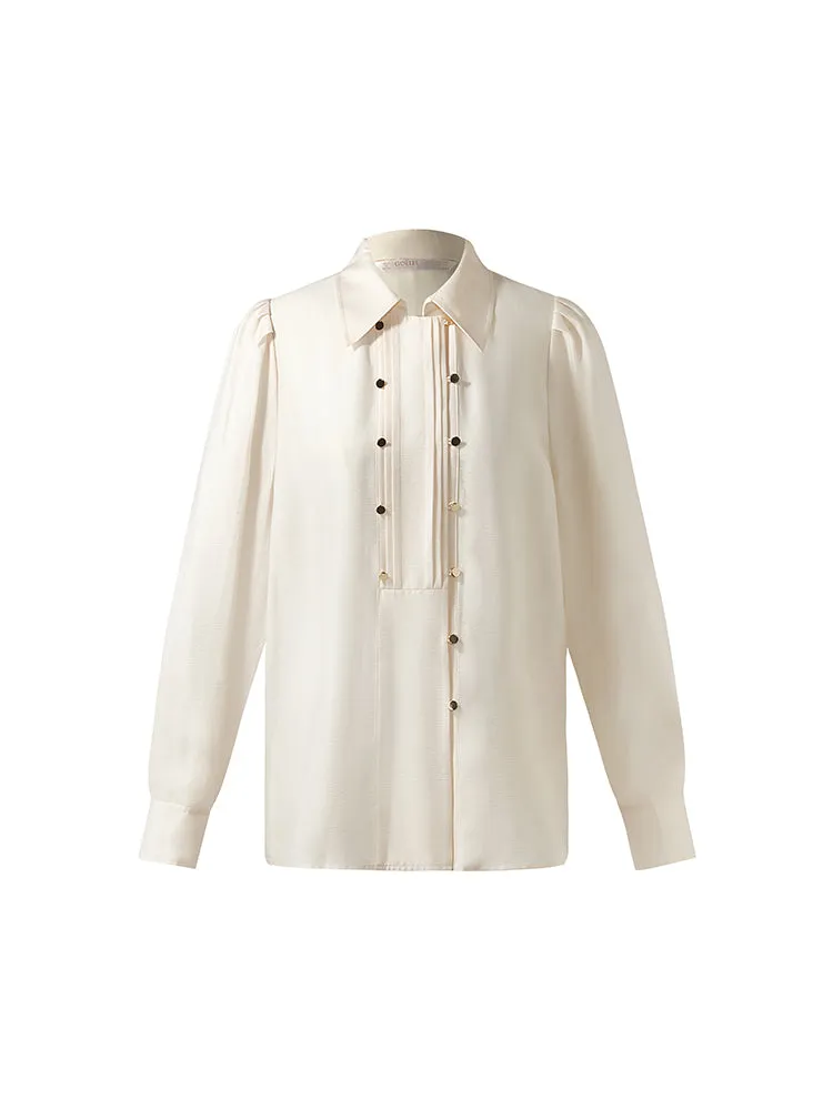 Acetate Lapel Women Shirt