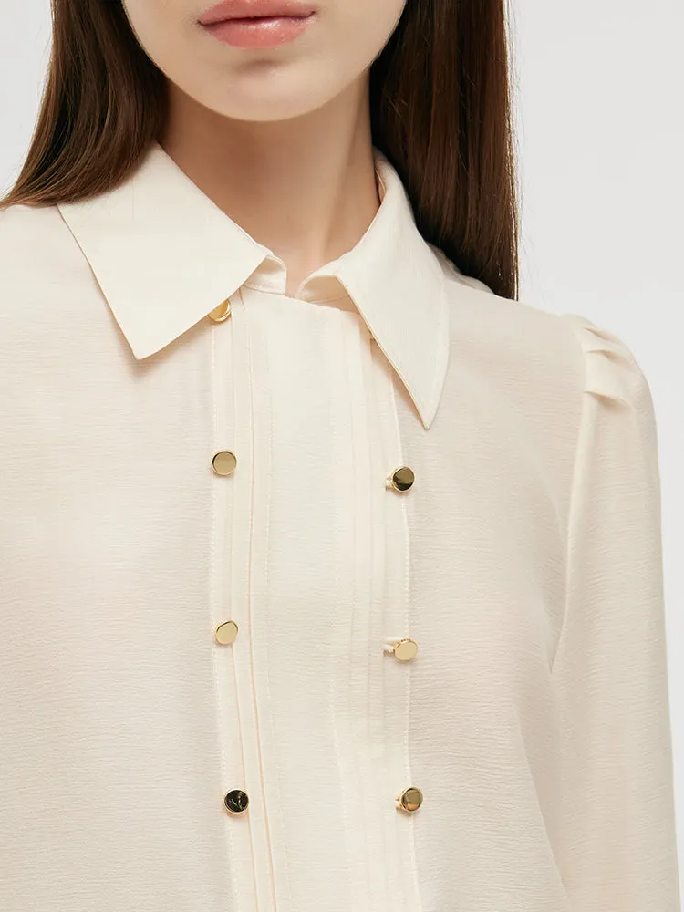 Acetate Lapel Women Shirt