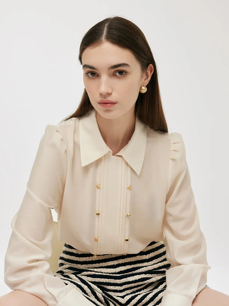 Acetate Lapel Women Shirt