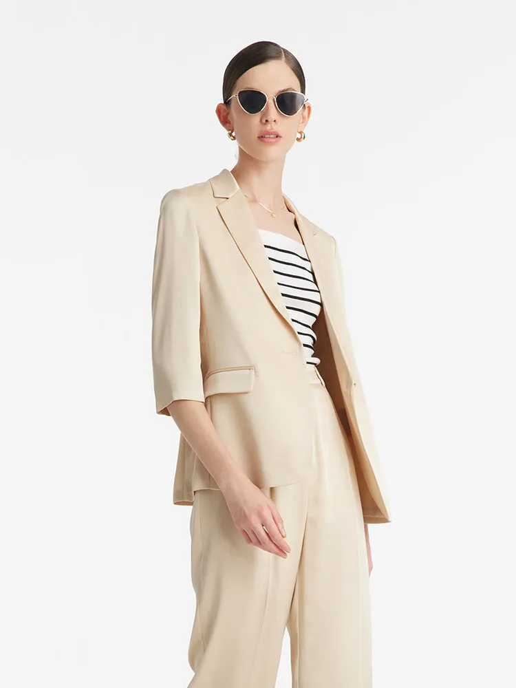 Acetate One Button Women Blazer