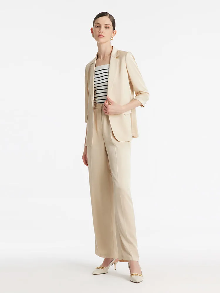 Acetate One Button Women Blazer