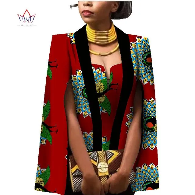 African Women Clothing Full Sleeve Cape Coat Dress Suit African Tops 2 Piece Set Party Dresses