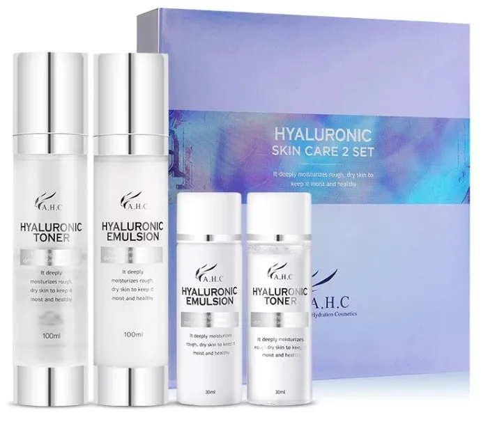 AHC Hyaluronic Skin Care Set Korean Womens Beauty Cosmetics Face Facial