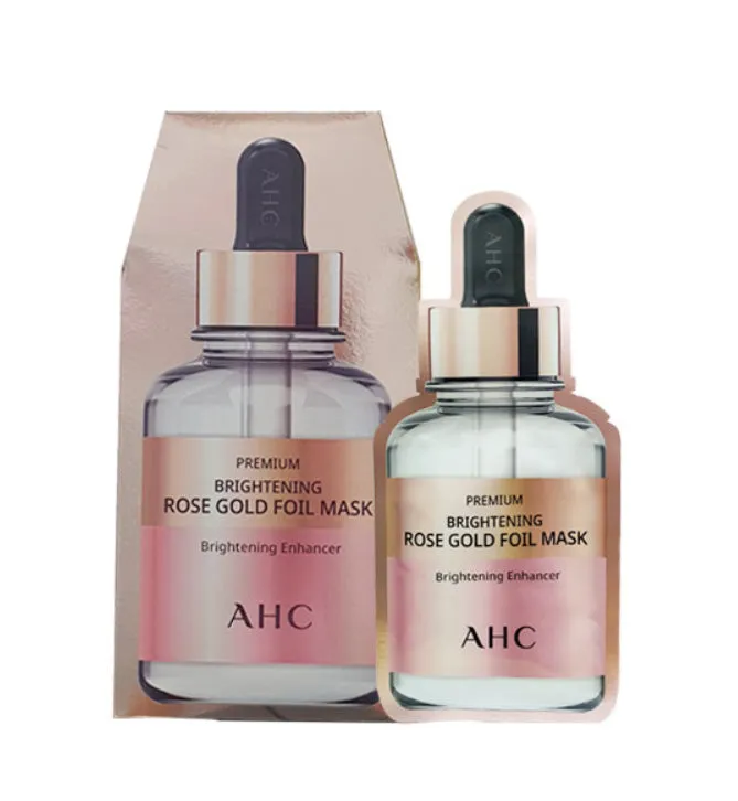 AHC Premium Brightening Rose Gold Foil Mask Skincare Elasticity Moisture