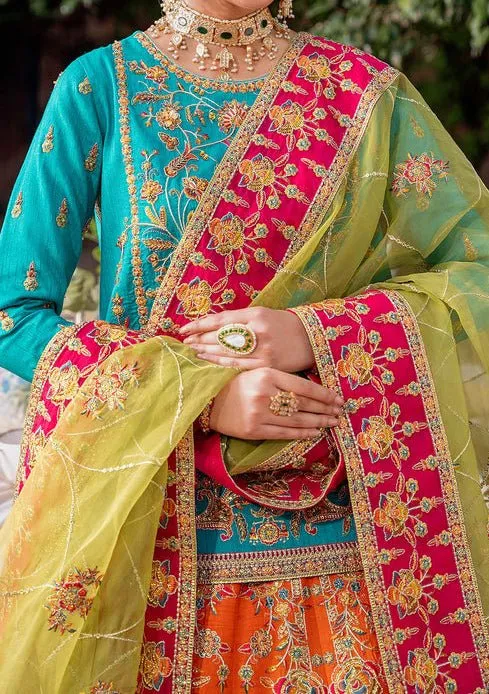 Akbar Aslam Maahru Pakistani Raw Silk Lehenga Choli