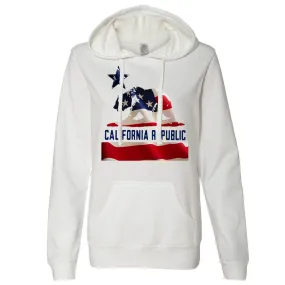 American Bear Flag Ladies Lightweight Fitted Hoodie