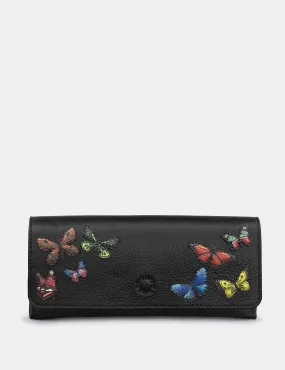 Amongst Butterflies Black Leather Glasses Case