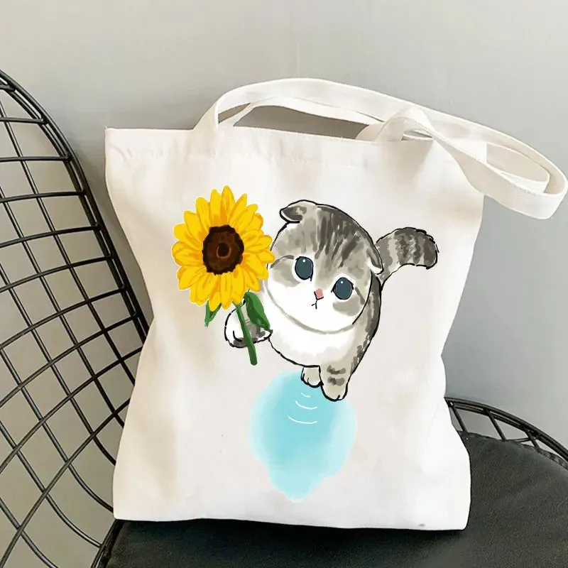 Asian Style Cat Animal Reusable Shopping Bag