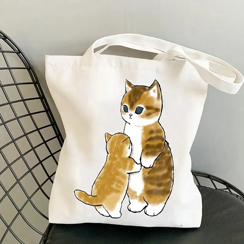 Asian Style Cat Animal Reusable Shopping Bag