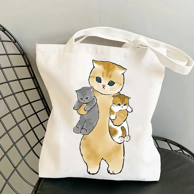 Asian Style Cat Animal Reusable Shopping Bag