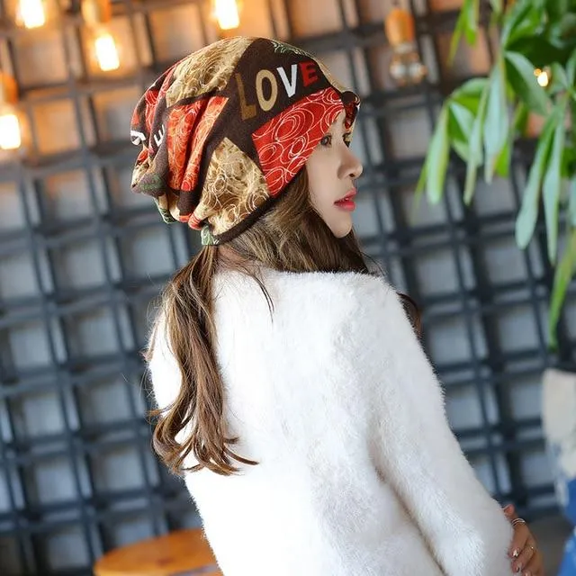 Autumn and Winter Love Letter Multi-function Fashion Leisure Cap