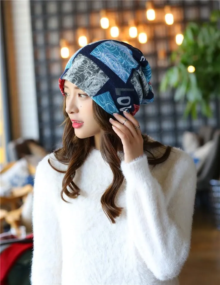 Autumn and Winter Love Letter Multi-function Fashion Leisure Cap