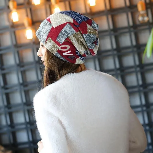 Autumn and Winter Love Letter Multi-function Fashion Leisure Cap