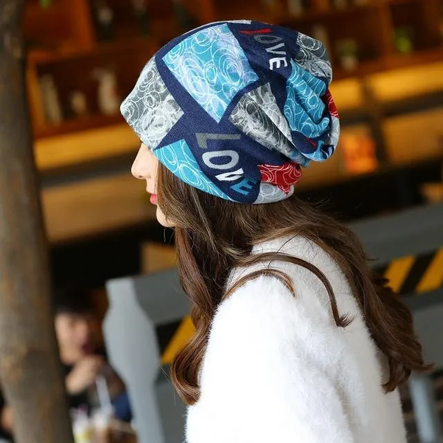 Autumn and Winter Love Letter Multi-function Fashion Leisure Cap