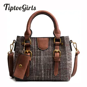 Autumn and Winter New Korean Fashion Minimalist Personality Hit the Color Check Bag Wild Child Shoulder Diagonal Handbags