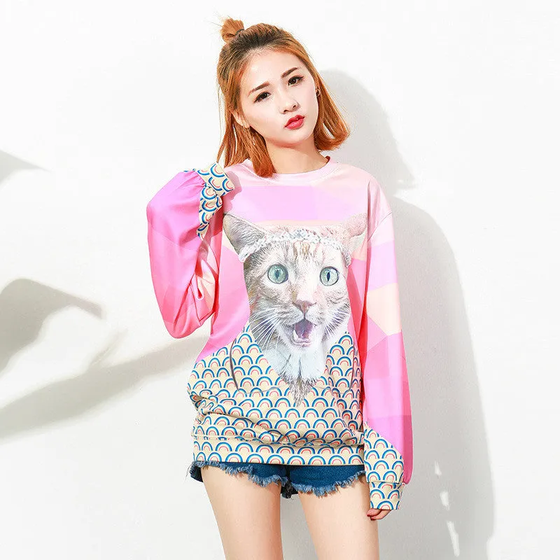 Autumn Winter Harajuku Cat Style Sweatshirt