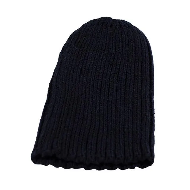 Autumn Winter Korean Fashion Wave Men and Women Black Knitted Cap