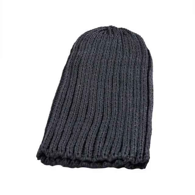 Autumn Winter Korean Fashion Wave Men and Women Black Knitted Cap