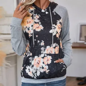 Autumn Women Clothing Long Sleeve Patchwork Hoodie