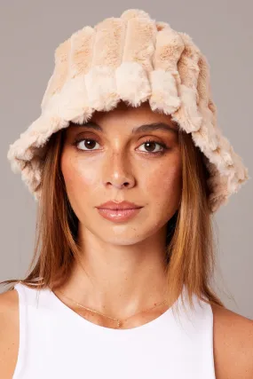 Beige Faux Fur Hat