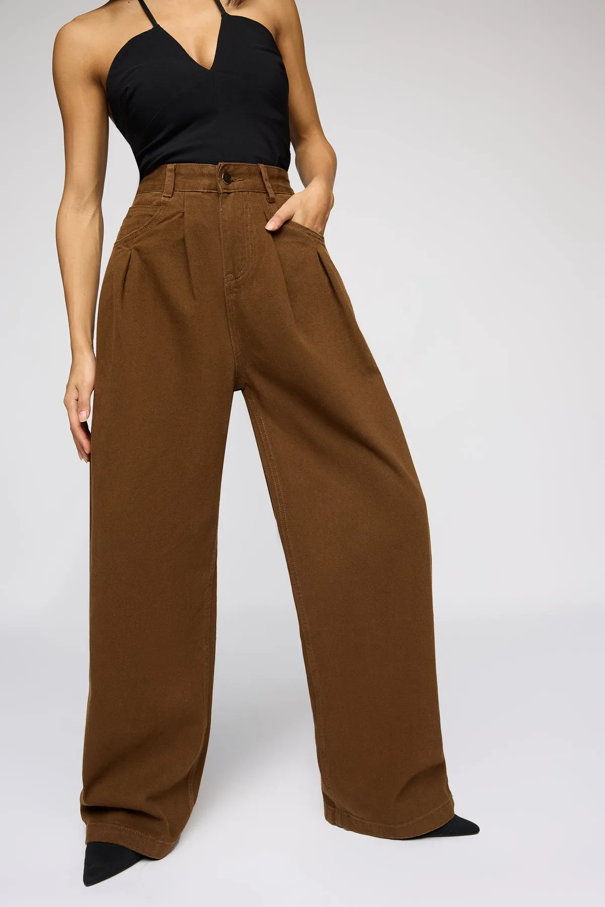 Bento Brown Denim Korean Pants