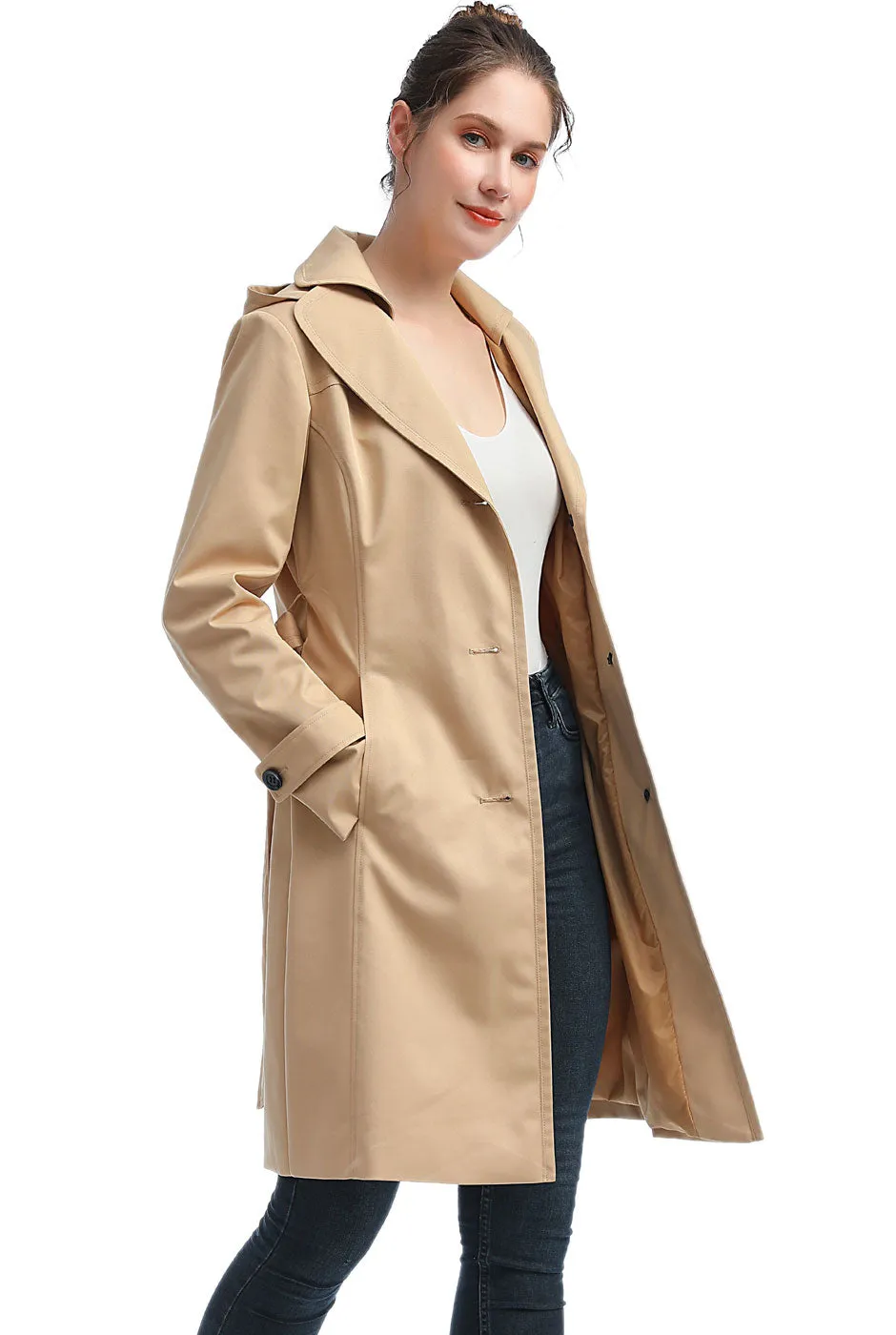 BGSD Women Eva Waterproof Hooded Trench Coat