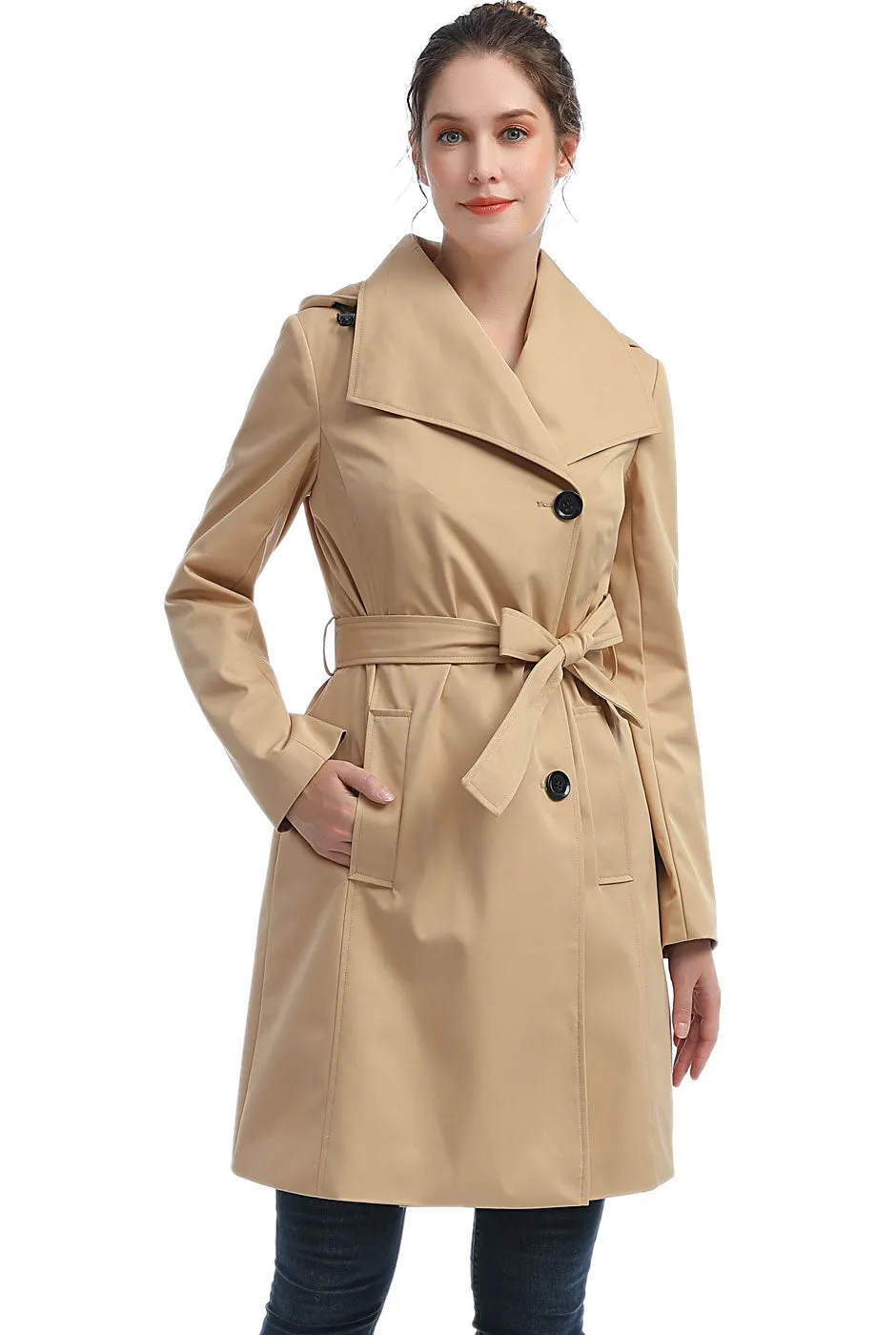 BGSD Women Jessie Waterproof Hooded Trench Coat