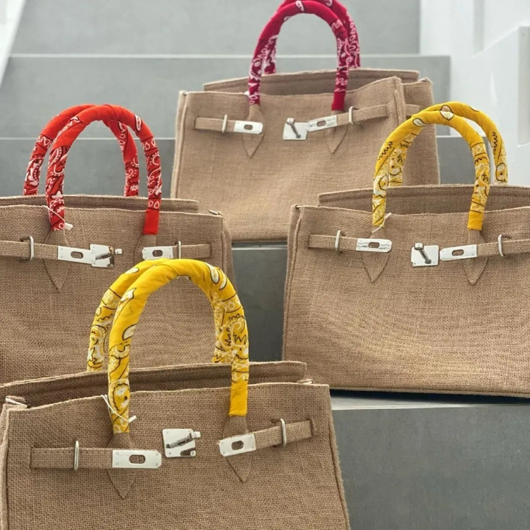 Birkin Style Jute Bag