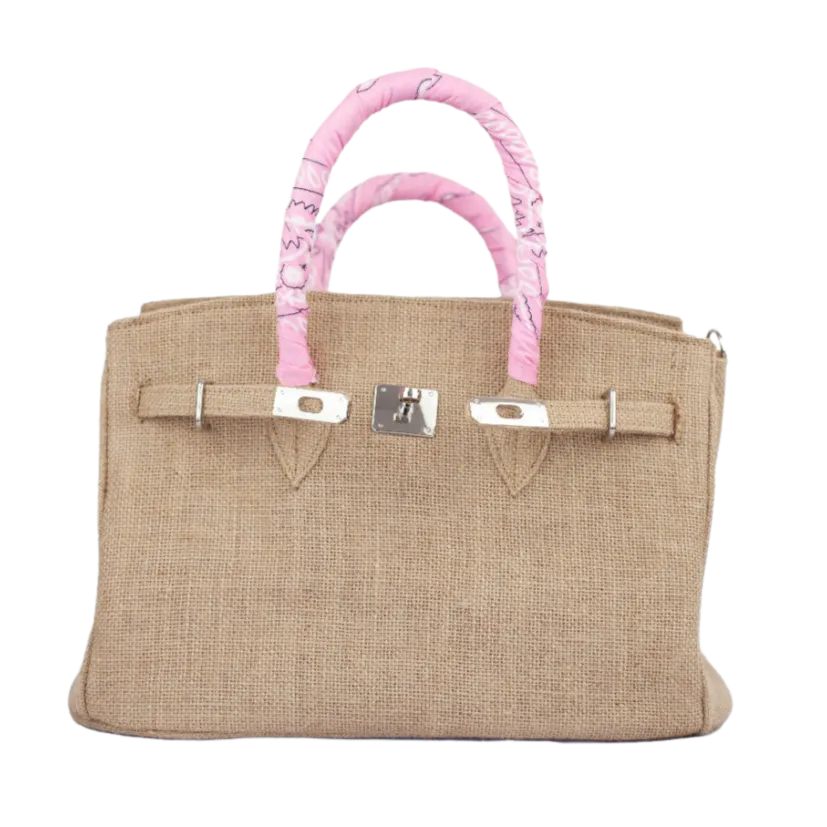 Birkin Style Jute Bag