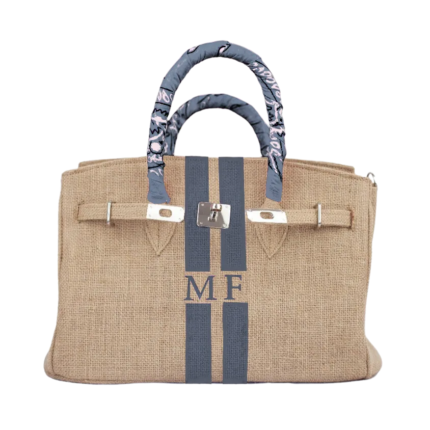 Birkin Style Jute Monogram