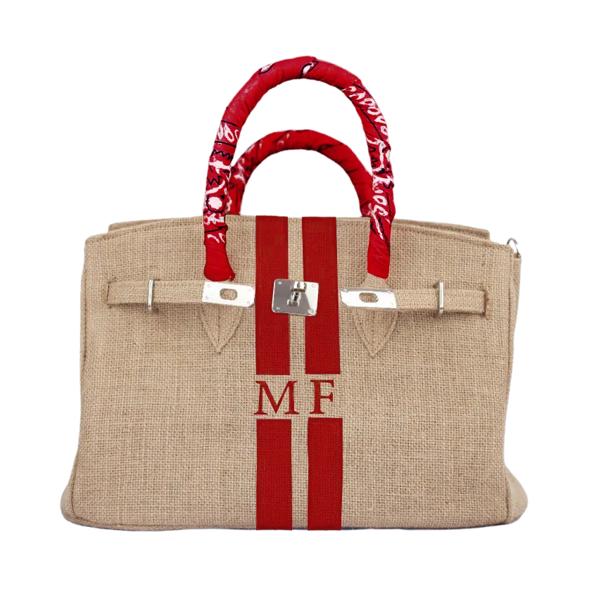 Birkin Style Jute Monogram