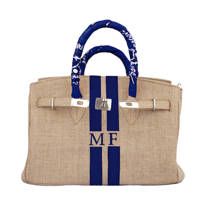 Birkin Style Jute Monogram