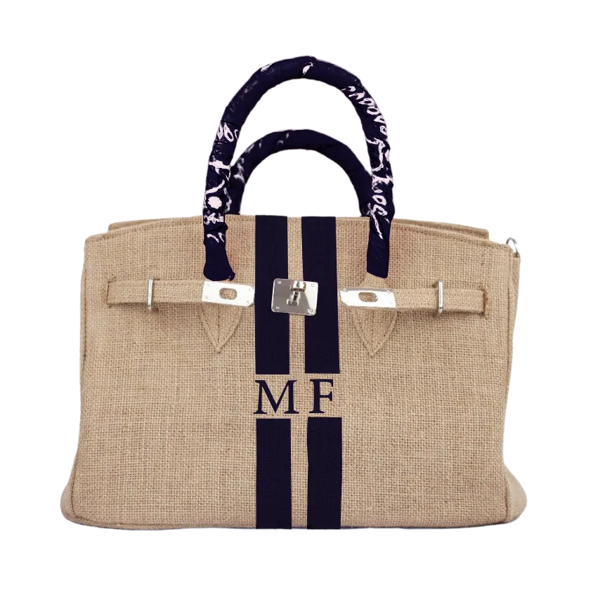 Birkin Style Jute Monogram