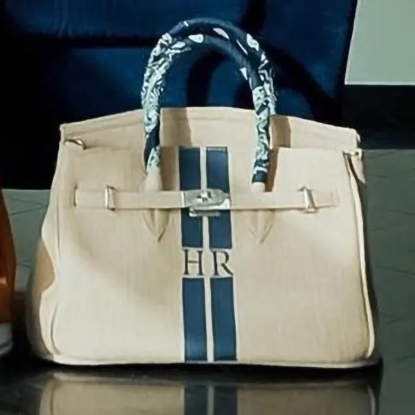 Birkin Style Jute Monogram