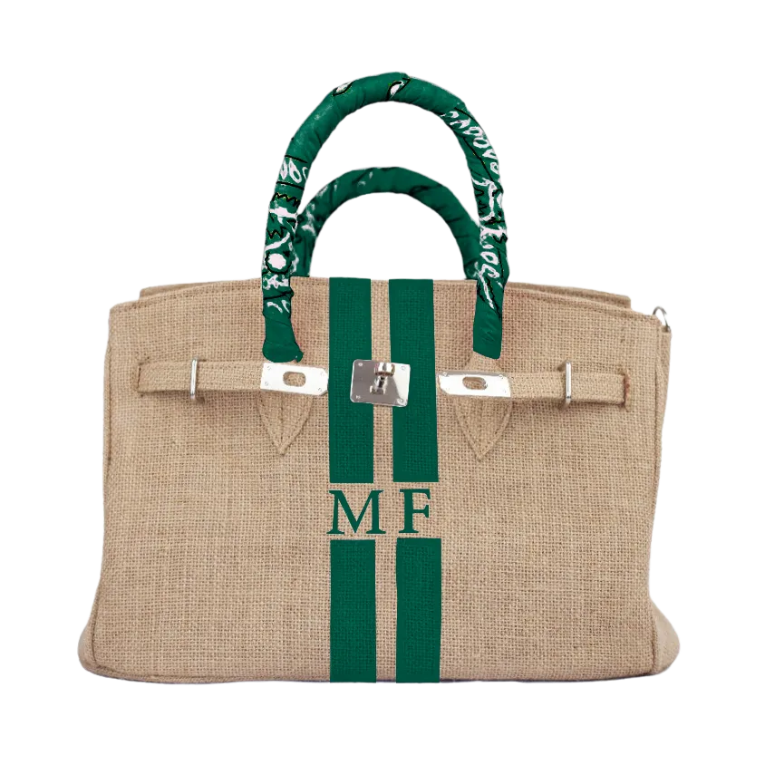 Birkin Style Jute Monogram