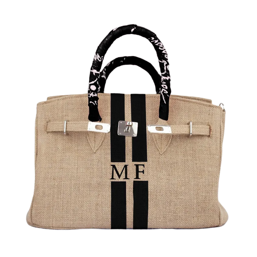 Birkin Style Jute Monogram