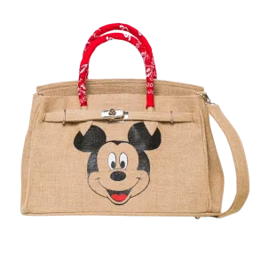 Birkin Style Jute Mouse Bag